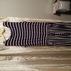 ￼In the Zone Jumpsuit - Striped Navy XL
